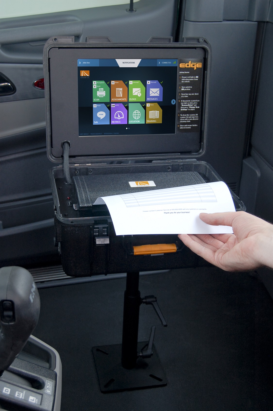 Edge in-cab document scanner, by iGlobal, LLC