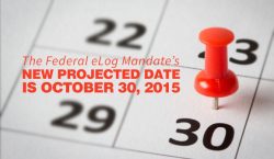 the Federal eLog madate's new projected date is Oct. 30, 2015.