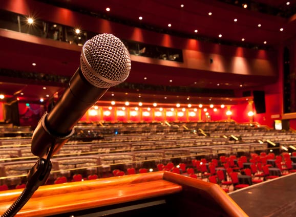 Microphone in an auditorium