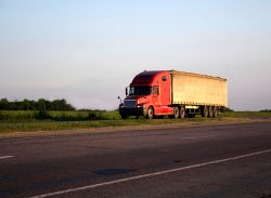 truck driving on a highway