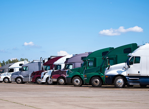A fleet of trucks
