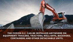 The iGlobal iVision X.5 tracks construction equipment, such as backhoes