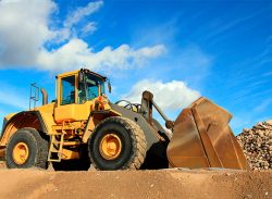 The iGlobal iVision X.5 tracks construction equipment, such as bulldozers
