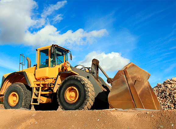 The iGlobal iVision X.5 tracks construction equipment, such as bulldozers