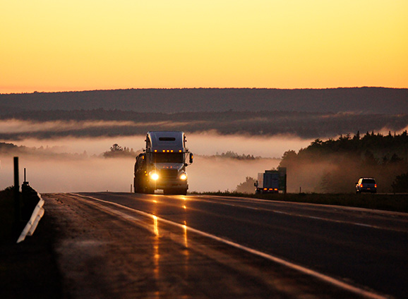 Truck on a highway